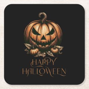 Halloween pompoen Kartonnen Onderzetters