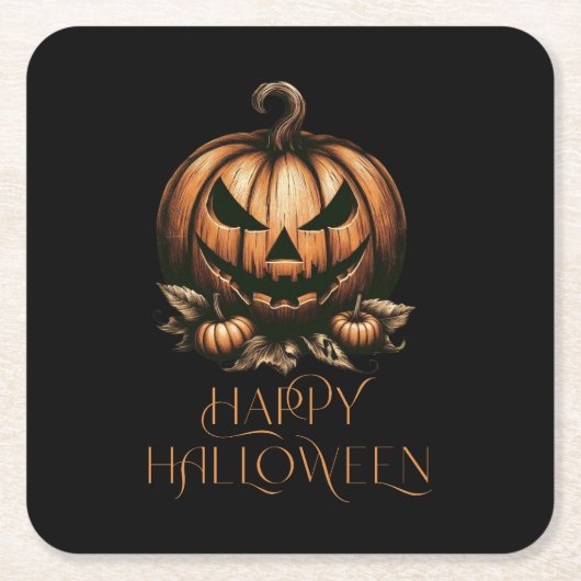 Halloween pompoen Kartonnen Onderzetters (Voorkant)