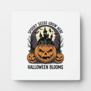 Halloween Pompoen Kasteel Vintage Griezelen Shirt_ Fotoplaat