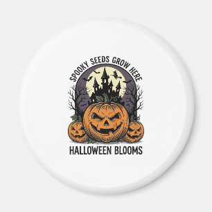 Halloween Pompoen Kasteel Vintage Griezelen Shirt_ Magneet
