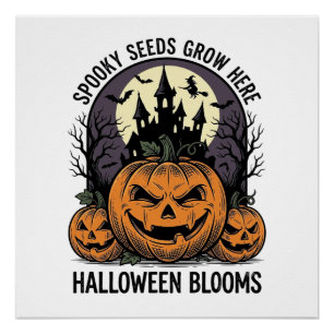 Halloween Pompoen Kasteel Vintage Griezelen Shirt_ Perfect Poster