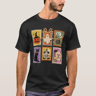 Halloween Pompoen Kat Geest Schedel Coquette Boog  T-shirt