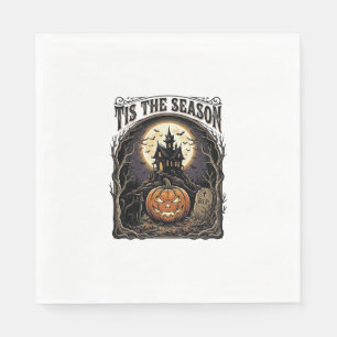 Halloween Pompoen Kat Geheime Vintage Seizoen Scen Servet