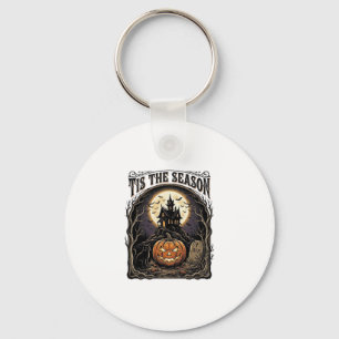 Halloween Pompoen Kat Geheime Vintage Seizoen Scen Sleutelhanger