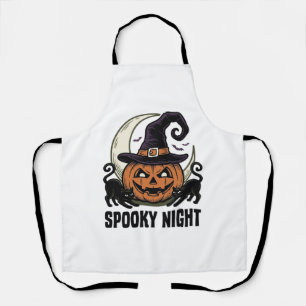 Halloween Pompoen Kat Heks Hoed Vintage T-shirt_1 Schort