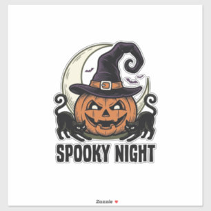 Halloween Pompoen Kat Heks Hoed Vintage T-shirt_1 Sticker