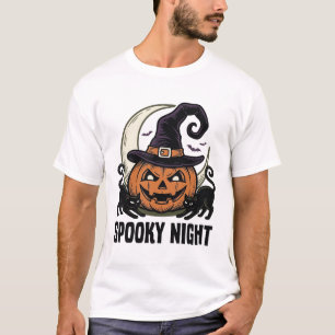 Halloween Pompoen Kat Heks Hoed Vintage T-shirt_1 T-shirt