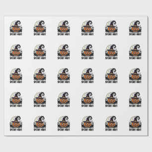 Halloween Pompoen Kat Heksenhoed Vintage T-shirt_1 Cadeaupapier