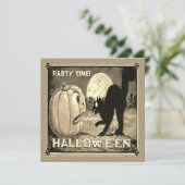  Halloween Pompoen Kat in Mozaïek Sepia Kaart (Staand voorkant)