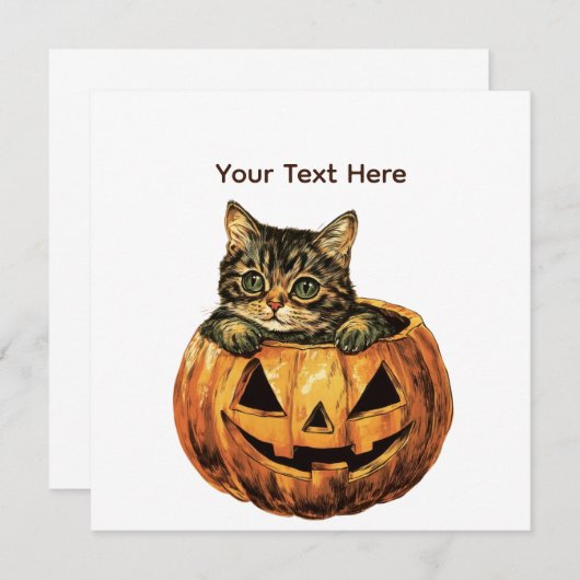  Halloween pompoen Kat Kaart (Voorkant / Achterkant)