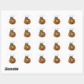  Halloween pompoen Kat Ronde Sticker (Vel)