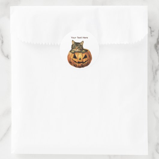  Halloween pompoen Kat Ronde Sticker (Tas)