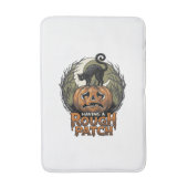 Halloween Pompoen Kat Ruw Patch Vintage Gravure Badmat (Voorkant Verticaal)