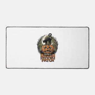 Halloween Pompoen Kat Ruw Patch Vintage Gravure Bureaumat
