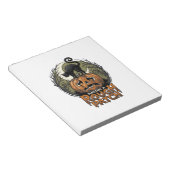 Halloween Pompoen Kat Ruw Patch Vintage Gravure Notitieblok (Schuin)
