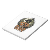 Halloween Pompoen Kat Ruw Patch Vintage Gravure Notitieblok (Linkerzijde)