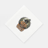 Halloween Pompoen Kat Ruw Patch Vintage Gravure Servet (Hoek)