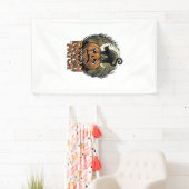 Halloween Pompoen Kat Ruw Patch Vintage Gravure Spandoek (Insitu)