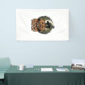 Halloween Pompoen Kat Ruw Patch Vintage Gravure Spandoek (Beurs)
