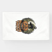 Halloween Pompoen Kat Ruw Patch Vintage Gravure Spandoek (Horizontaal)