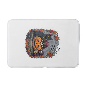 Halloween Pompoen Kat Schedel Grim Reaper Herfst B Badmat