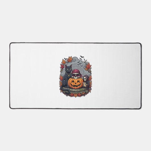 Halloween Pompoen Kat Schedel Grim Reaper Herfst B Bureaumat (Voorkant)
