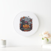 Halloween Pompoen Kat Schedel Grim Reaper Herfst B Grote Klok (Huis)