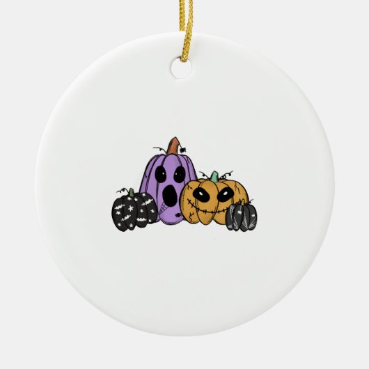 Halloween pompoen keramisch ornament (Voorkant)