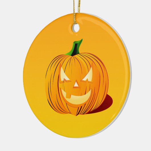 Halloween pompoen, keramisch ornament (Links)