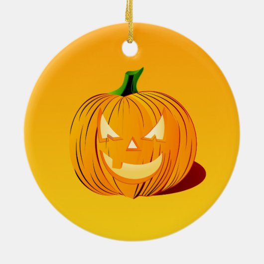 Halloween pompoen, keramisch ornament (Achterkant)