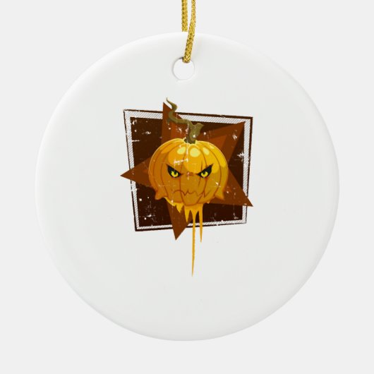 Halloween pompoen keramisch ornament (Voorkant)