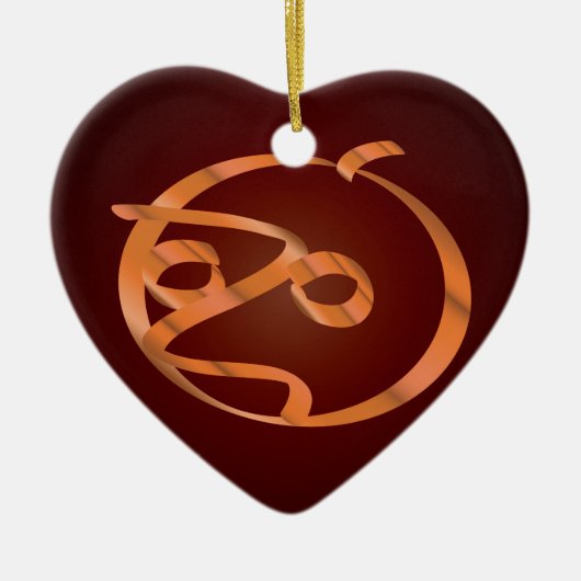 Halloween pompoen keramisch ornament (Voorkant)