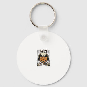 Halloween Pompoen Kerkhof Vintage Griezellig T-shi Sleutelhanger