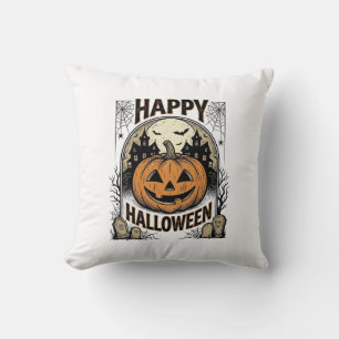 Halloween Pompoen Kerkhof Vintage Griezellige T-sh Kussen