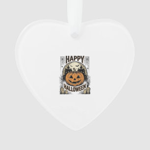 Halloween Pompoen Kerkhof Vintage Griezellige T-sh Ornament