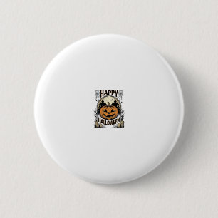 Halloween Pompoen Kerkhof Vintage Griezellige T-sh Ronde Button 5,7 Cm