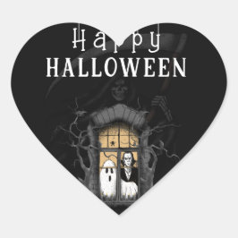 Halloween pompoen kleine boe hart sticker