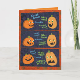 Halloween pompoen klop-klop grap kaart