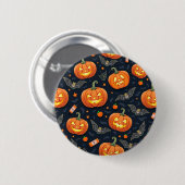 Halloween pompoen knop ronde button 5,7 cm (Voorkant /achterkant)