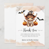 Halloween Pompoen Koe Little Boo Baby Bedankkaart (Voorkant / Achterkant)