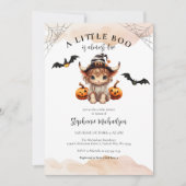 Halloween Pompoen Koe Little Boo Baby shower Kaart (Voorkant)