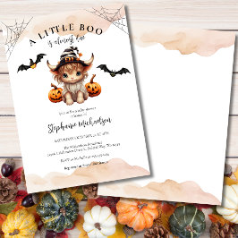 Halloween Pompoen Koe Little Boo Baby shower Kaart