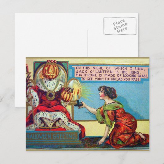 Halloween pompoen koning  Vakantie briefkaart (Voorkant / Achterkant)