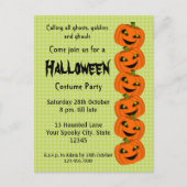 Halloween pompoen kostuum feest uitnodiging briefkaart (Voorkant)