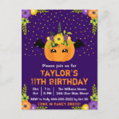 Halloween Pompoen Kostuum Verjaardagsfeest Paars P Briefkaart (Voorkant)