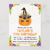 Halloween Pompoen Kostuum Verjaardagsfeest Wit Pos Briefkaart (Voorkant)