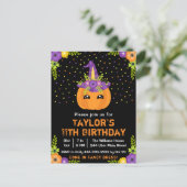 Halloween Pompoen Kostuum Verjaardagsfeest Zwart P Briefkaart (Staand voorkant)