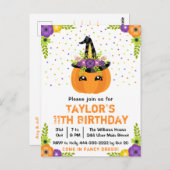 Halloween pompoen kostuum verjaardagsfeestje wit P Briefkaart (Voorkant / Achterkant)