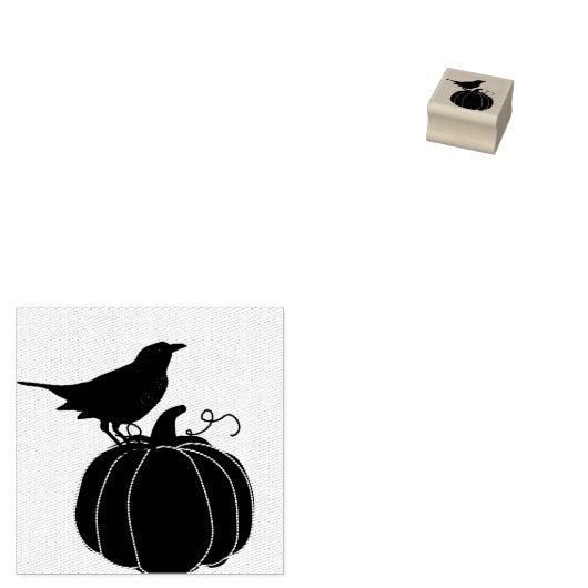 Halloween pompoen kraai rubberstempel (Gestempeld)