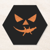 Halloween pompoen krokodil kostuum kartonnen onderzetters (Voorkant)